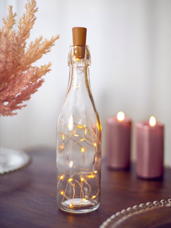 Kork med Led lys til vinflaske