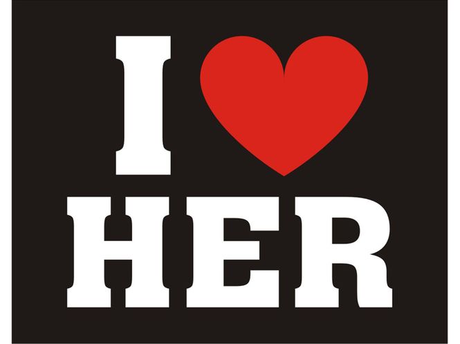 Hovedbilde Klistremerke til sko - I ❤️ HER