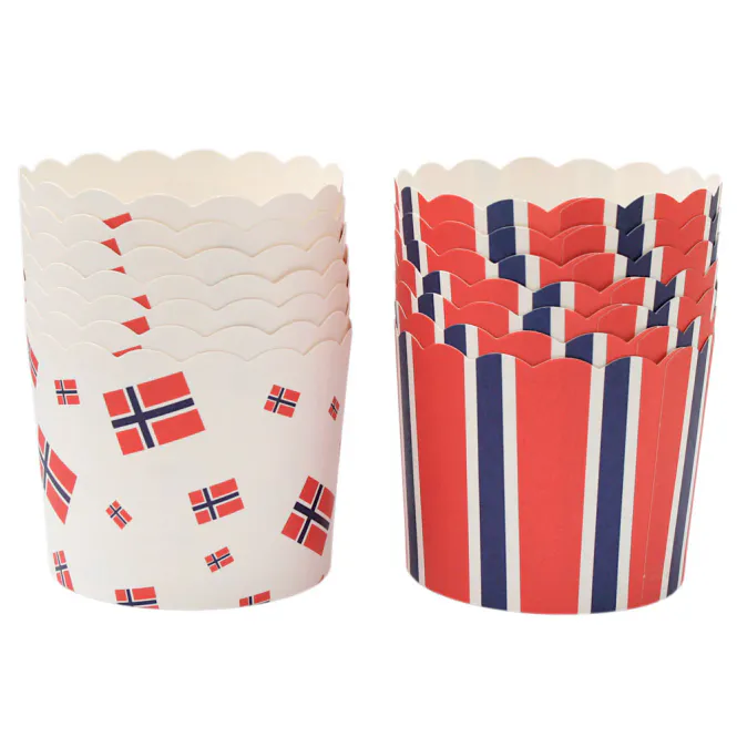 Hovedbilde Muffinsform i papp Jumbo, Norsk ass, 24 stk