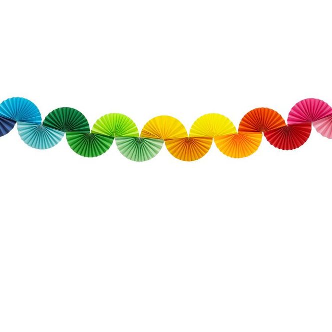 Hovedbilde Papirgirlander rainbow fans 2,5 m