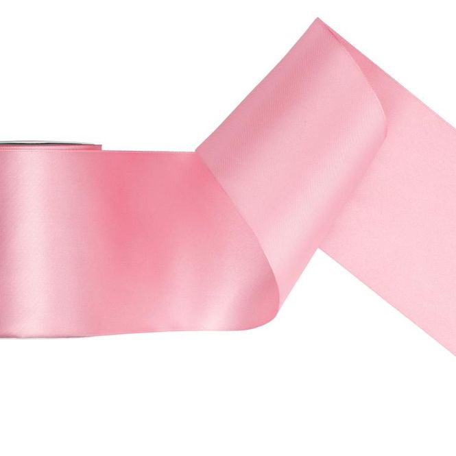 Hovedbilde Satengbånd lys rosa 100 mm 25 m