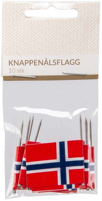 Hovedbilde Knappenålsflagg Norge – dekorative flagg på ...
