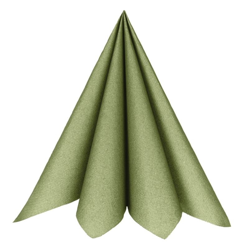 Servietter Luksus Textile Touch - Oliven 20 stk