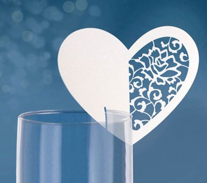 Hovedbilde Hjerte Glass Bordkort 10 stk.