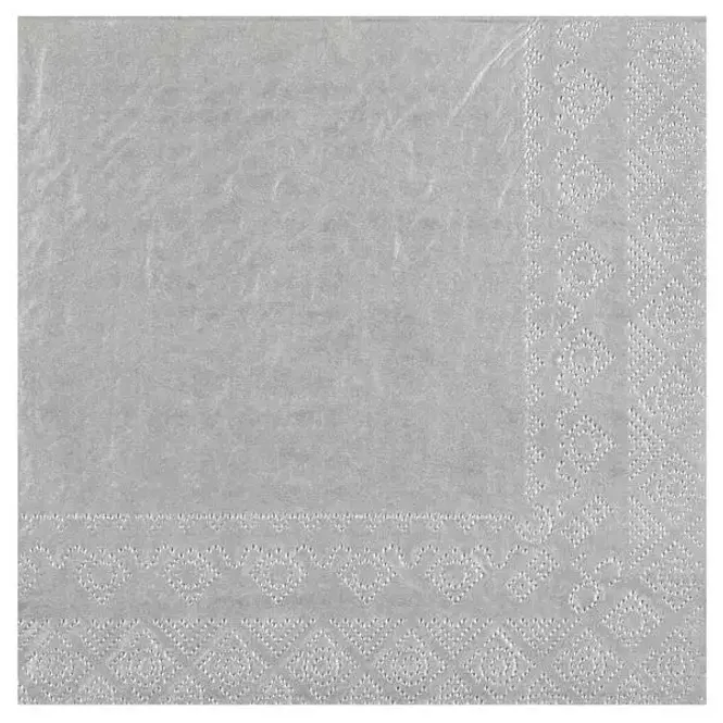 Hovedbilde Serviett - Ensfarget 2-lag Sølv