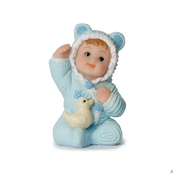 Hovedbilde Bordpynt - Baby med and, Blå