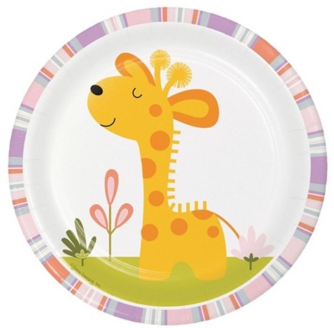 Hovedbilde Jungel Sjiraff Lunsj Papptallerkener 8 stk