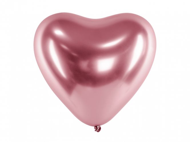 Hovedbilde Hjerte Ballonger Rosegull 5 stk