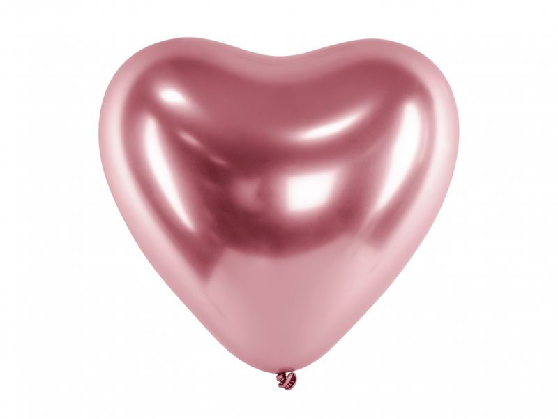 Hjerte Ballonger Rosegull 5 stk