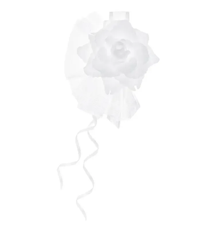 Bilpynt hvite blomster 4 stk