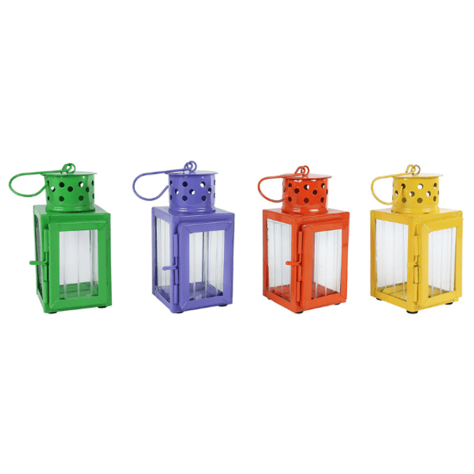 Hovedbilde Lykt metall 7x13 cm – grønn, lilla, oransje ...