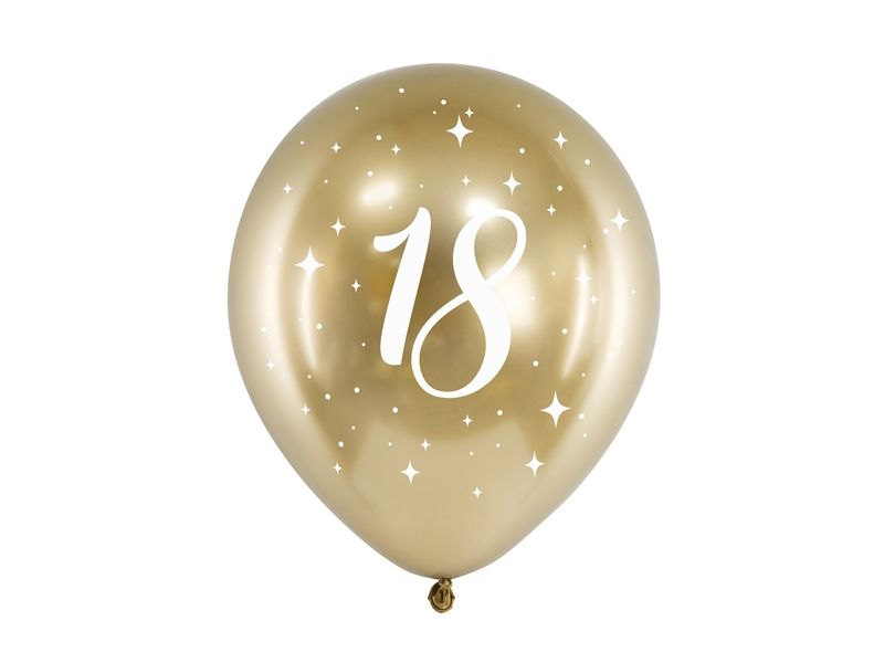 Ballonger 18 Gull - 6 stk.