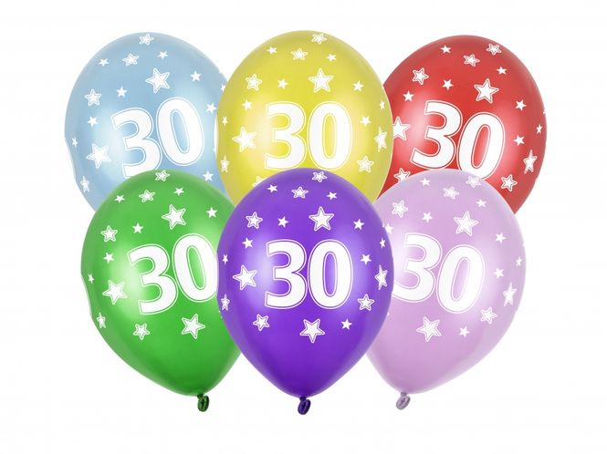 Hovedbilde Ballonger 30 Metallic Mix 6 stk