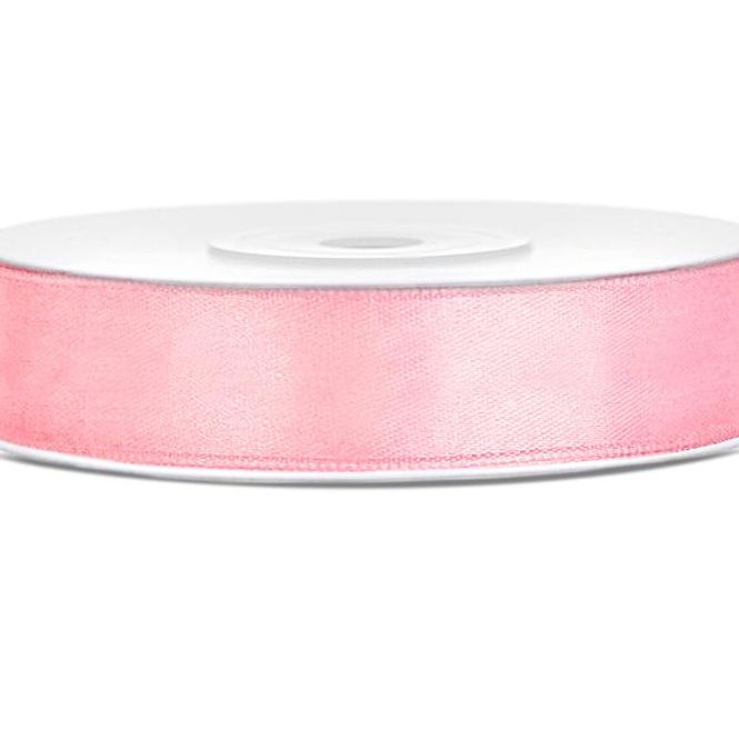 Hovedbilde Satengbånd lys rosa 12 mm 25 m