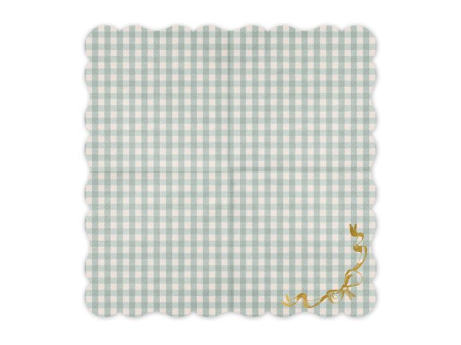 Hovedbilde Servietter Rutete med gullsløyfe – 33 × 33 ...