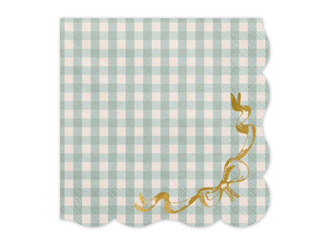 Hovedbilde Servietter Rutete med gullsløyfe – 33 × 33 ...
