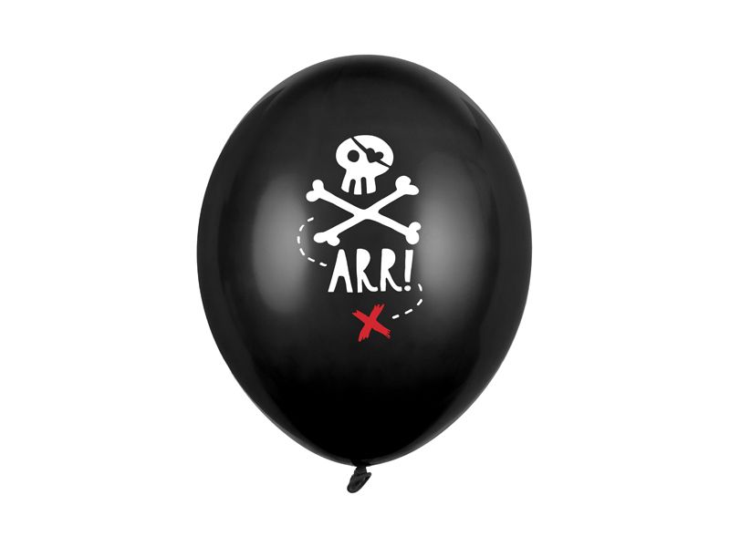 Ballonger 30 cm, Piratfest, Pastel svart (6 stk)