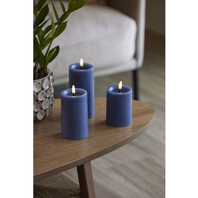 Hovedbilde Led lys - Kubbelys Jeans Blue 7,5x10 cm