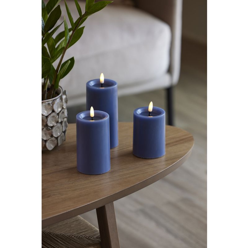 Edelweiss Led lys - Kubbelys Jeans Blue 7,5x10 cm