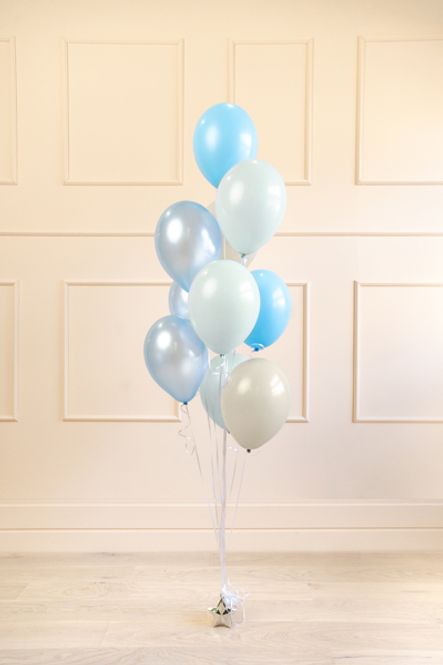 Hovedbilde Lateksballonger Grå og blåtoner 10 stk 