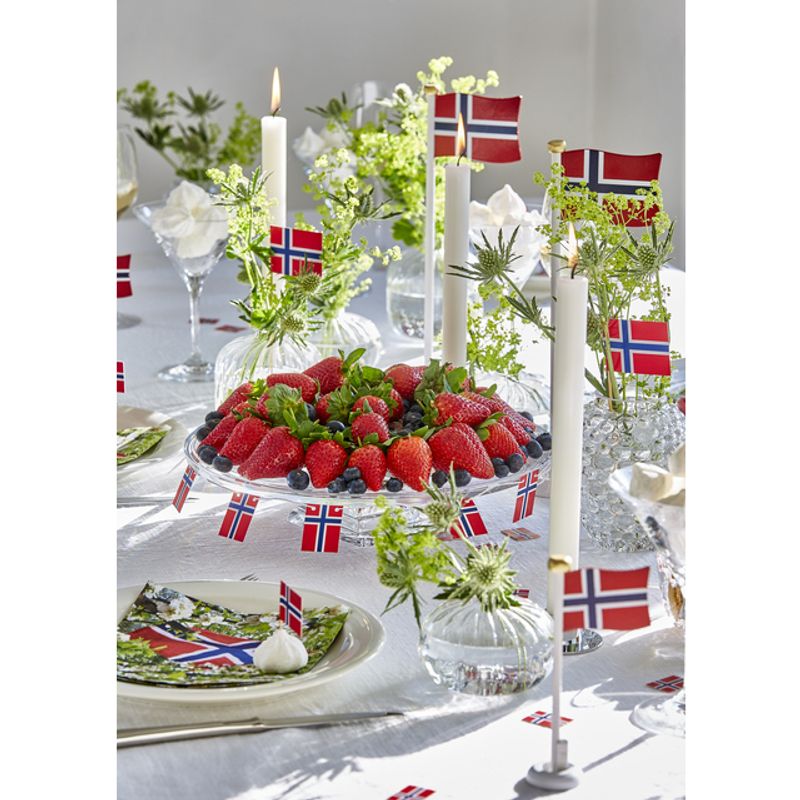 Bordflagg Norge 30 cm – norsk flagg på stang