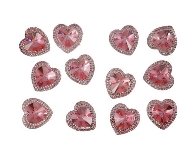 Hovedbilde Smykke Hjerte Rosa Klistremerker 48stk