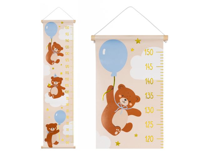 Hovedbilde Høydemåler med bamse til barnerommet – 24 × ...