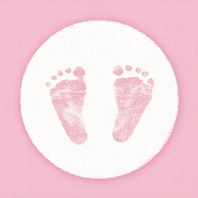 Hovedbilde Servietter kaffe - Baby Føtter, Rosa