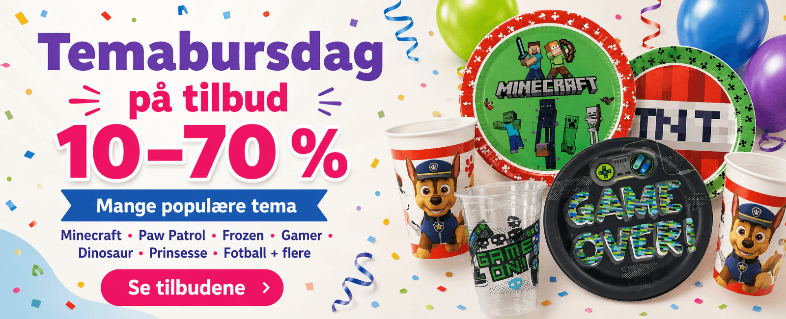 Vi har alt du trenger til barnebursdager