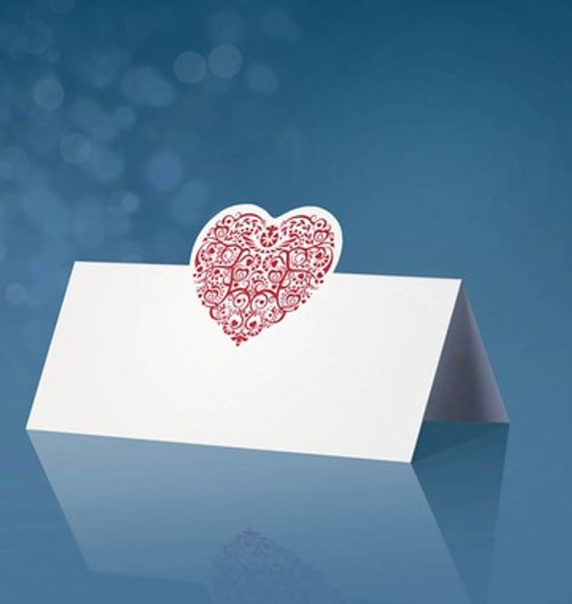 Hovedbilde Rødt Hjerte Bordkort 25 stk.