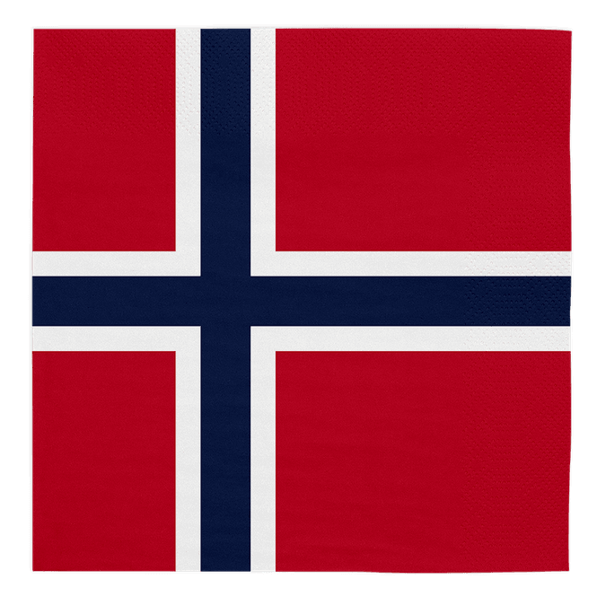 Hovedbilde Servietter norske flagg 33x33 cm – 20 stk