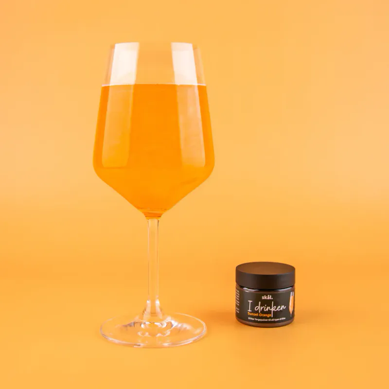 Glitterfarge i drinken - Sunset Orange