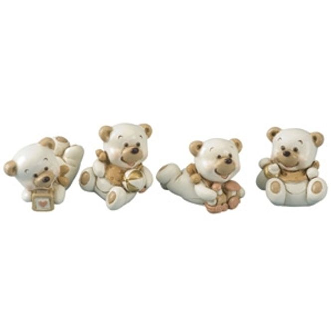 Hovedbilde Teddybjørn Krem - 4 forskjellige