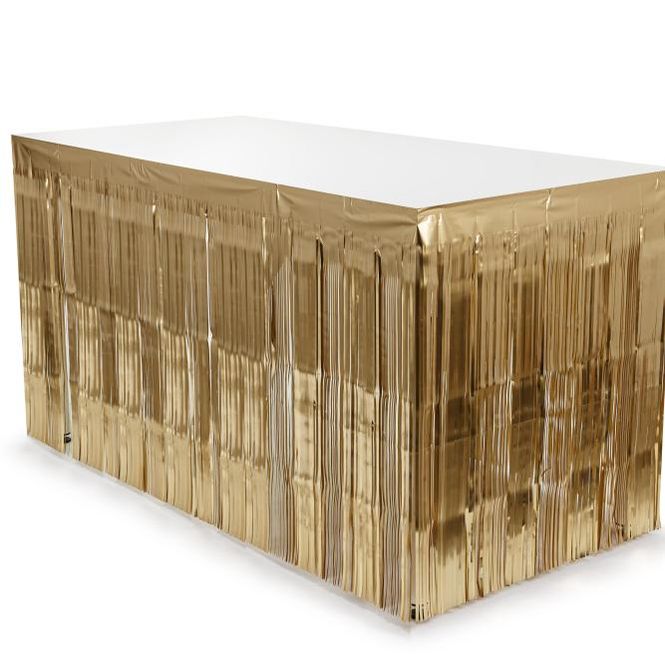 Hovedbilde Bordskjørt frynser luksus gull 300x80 cm